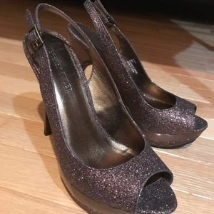 Brown sparkling heels